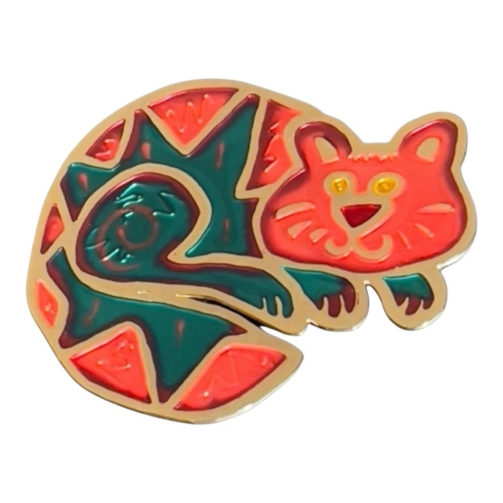 Vintage enamel Chestershire cat brooch 2inches